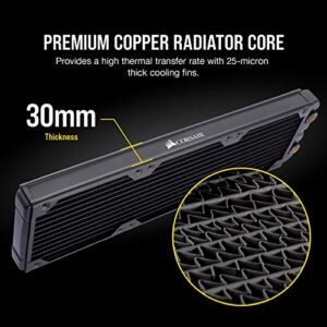 CORSAIR Hydro X Series XR5 360mm Water Cooling Radiator - Triple 120mm Fan Mounts - Premium Copper Construction - Easy Installation - Black