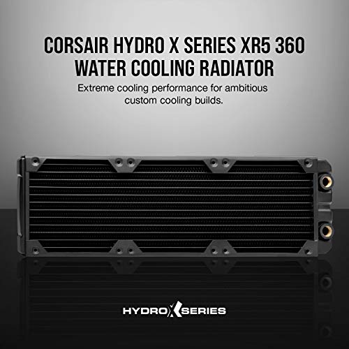 CORSAIR Hydro X Series XR5 360mm Water Cooling Radiator - Triple 120mm Fan Mounts - Premium Copper Construction - Easy Installation - Black