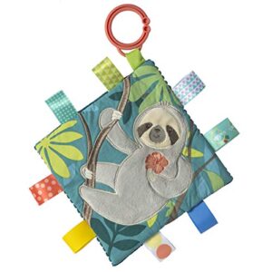 taggies soothing sensory crinkle me toy with baby paper & squeaker, 6.5 x 6.5", molasses sloth