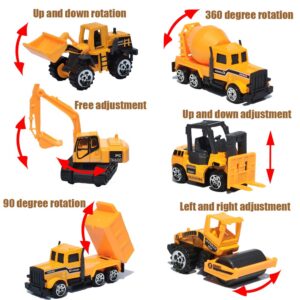 19 Pack Construction Toys，Mini Diecast Cars Play Sets Dumper,Bulldozers,Forklift,Tank Truck,Asphalt Car,Excavator,Engineering Worker,Construction Traffic Sign Set Toy for Kids Boys and Girls