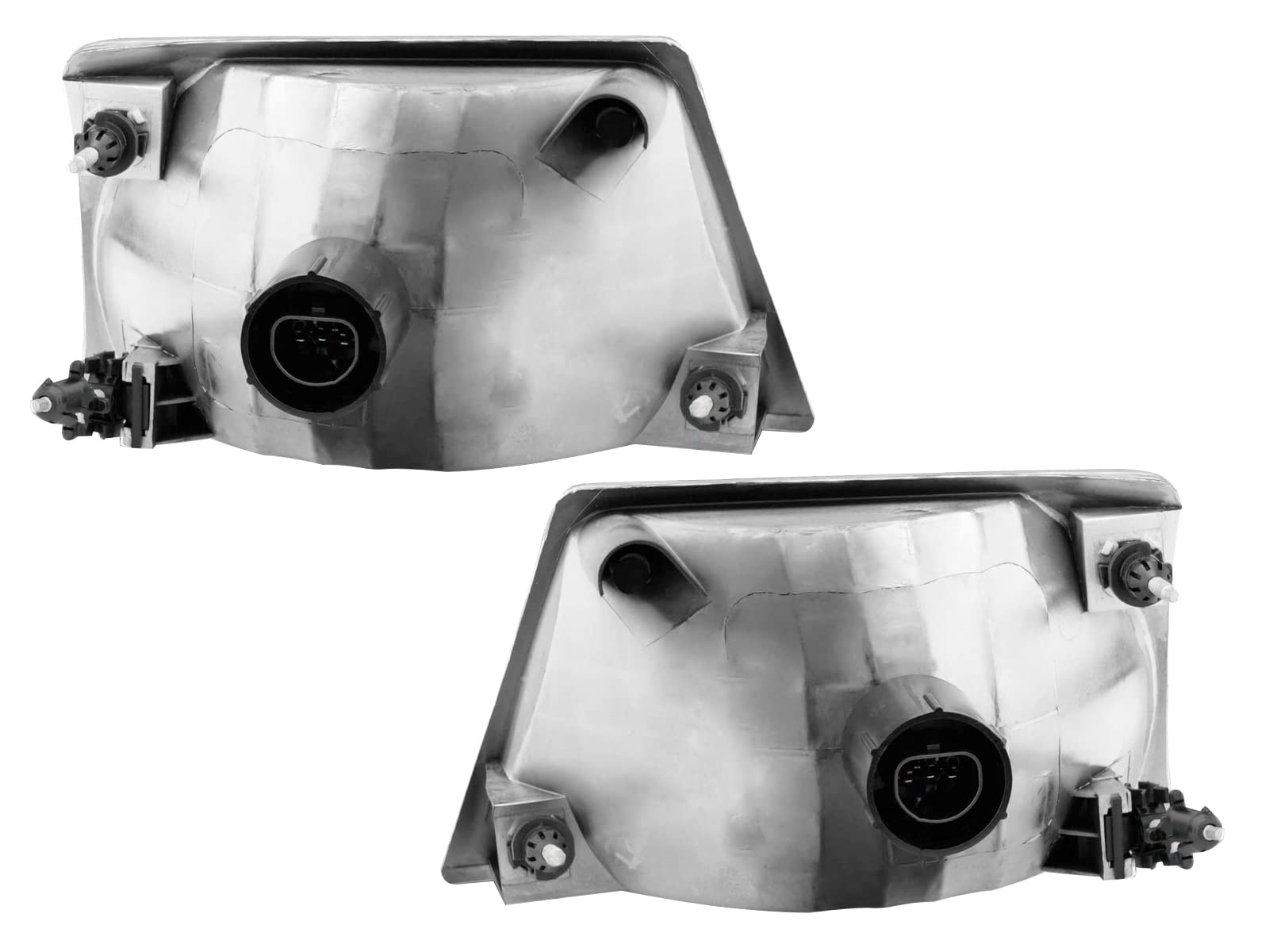 AmeriLite Crystal Replacment Headlights Pair For 1998 1999 2000 Ford Ranger Pickup - Passenger and Driver Side