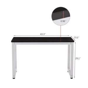 TimmyHouse PC Laptop Computer Desk Table Workstation Home Office Furniture Board Black