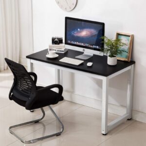 TimmyHouse PC Laptop Computer Desk Table Workstation Home Office Furniture Board Black