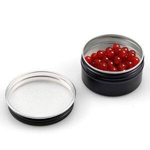 Foraineam 48 Pack 1 oz. Aluminum Round Lip Balm Tin Containers with Screw Lid - Metal Storage Travel Tins Matte Black Empty Tin Jars