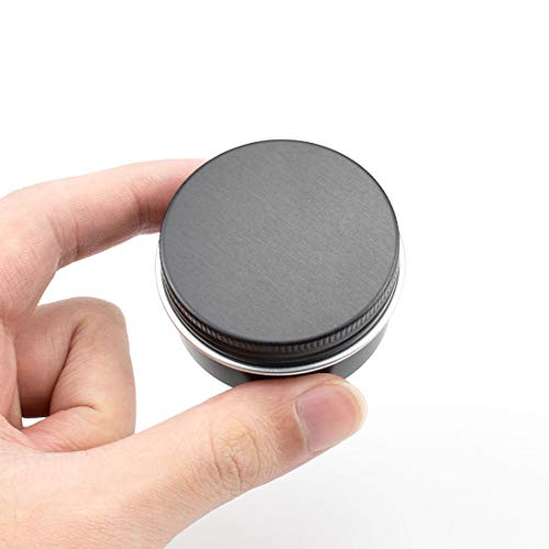 Foraineam 48 Pack 1 oz. Aluminum Round Lip Balm Tin Containers with Screw Lid - Metal Storage Travel Tins Matte Black Empty Tin Jars