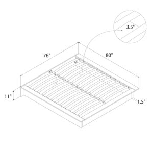 DHP Maven Upholstered Platform Bed with 11 Inch Height for Raised Mattress Support, No Box Spring Needed, King, Gray Linen