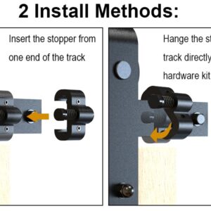 CCJH Sliding Barn Door Stop Upgrade Barn Door Stoppers Hardware for Top Track 1 Pair Black