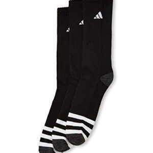 Adidas Men's 3 Pair Cushioned Compression Crew Socks; Grey (Shoe Size 6-12)