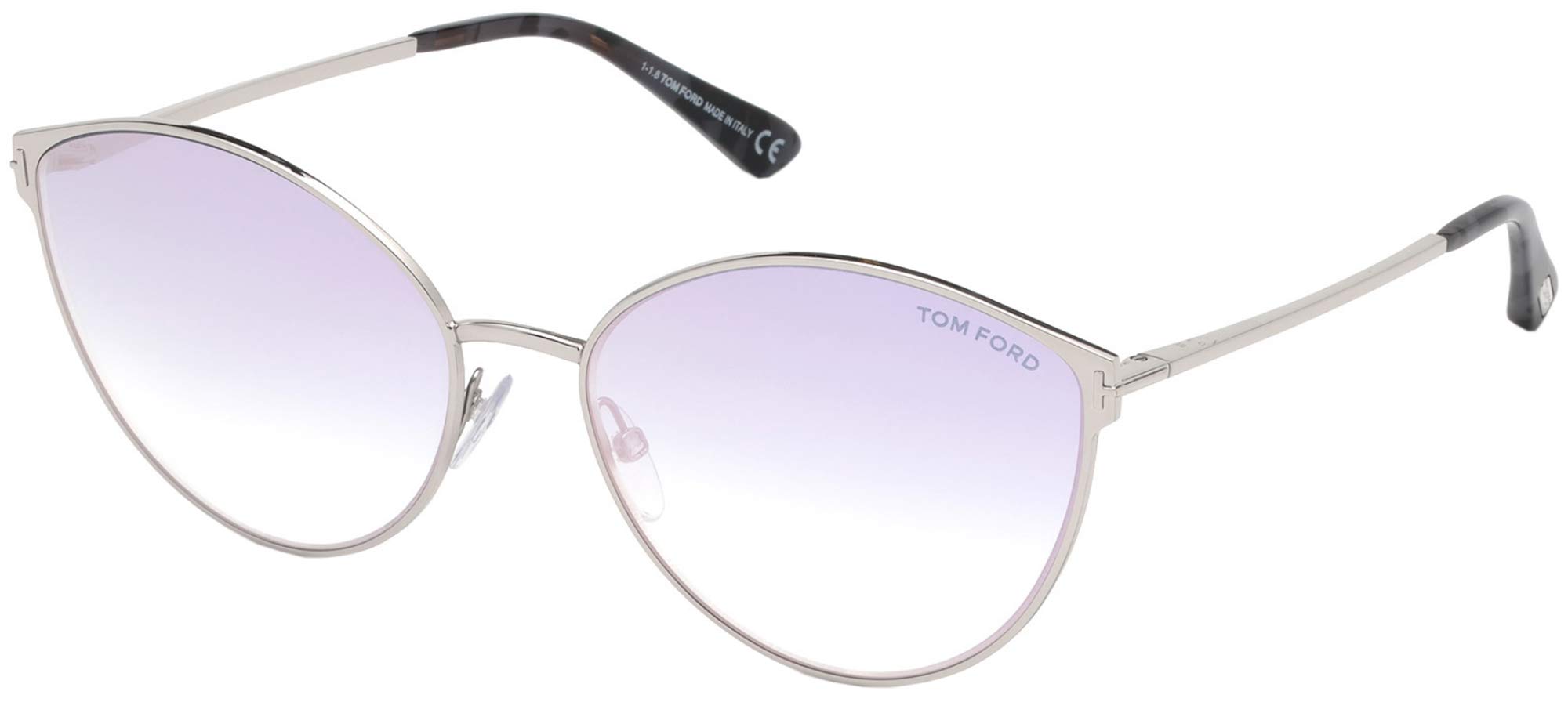 Tom Ford FT0654 16Z Shiny Palladium Zeila Cats Eyes Sunglasses Lens Category 2