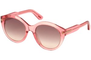 tom ford rosanna ft0661-72f sunglasses pink frame w/brown 54mm