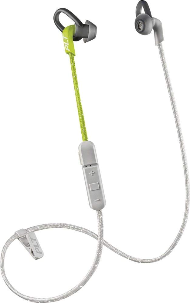 Plantronics BackBeat FIT 300 Sweatproof Sport Earbuds, Wireless Headphones (Grey/Lime) (Renewed)