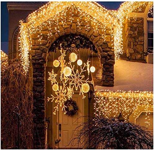 Toodour Christmas Icicle Lights Outdoor, 360 LED 29.5ft 8 Modes Fairy Icicle String Lights with 60 Drops, Led Christmas Twinkle Lights for Holiday, Party, Wedding, Christmas Decorations (Warm White)