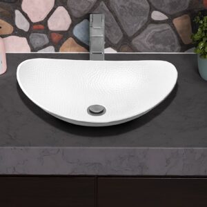 Monarch Abode 19086 Hand Hammered Classic White Harbor Vessel Bathroom Sink (19 inches)