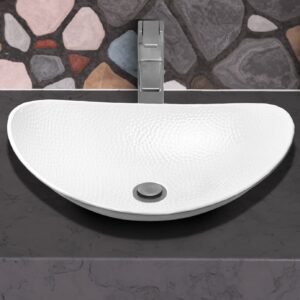 Monarch Abode 19086 Hand Hammered Classic White Harbor Vessel Bathroom Sink (19 inches)