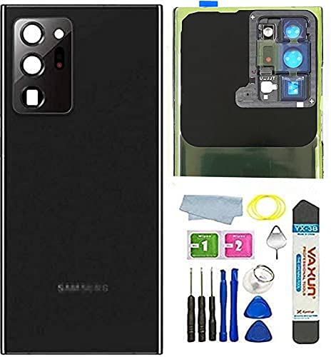 Note 20 Ultra Back Glass Replacement (Waterproof) Cover Housing Door Panel W/Farme Lens Tape for Samsung Galaxy Note 20 Ultra 5G +Tools Mystic Black