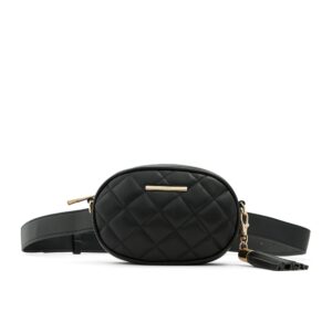 aldo women's pounce belt bag, black/white