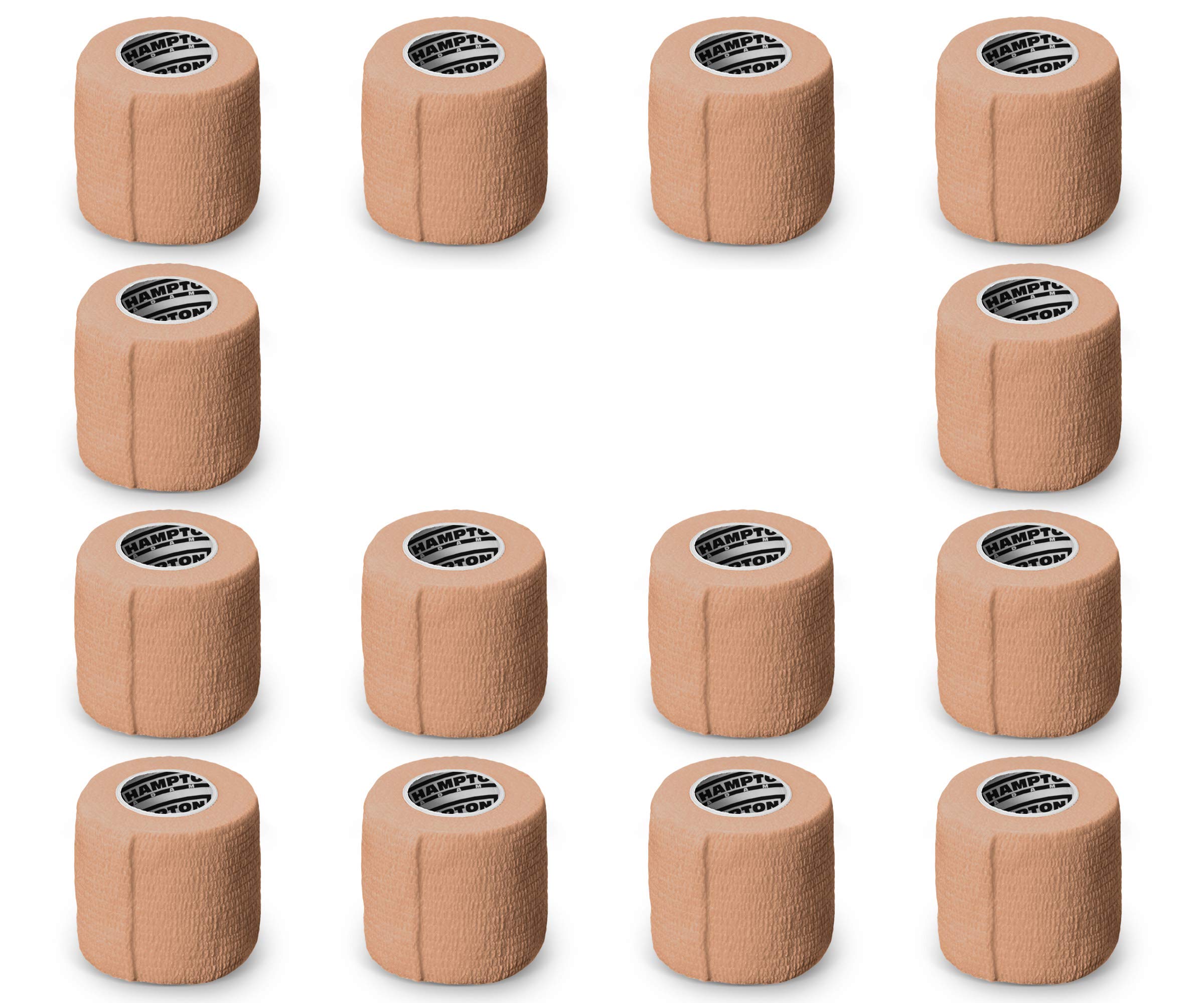 (14-Pack) 2” x 5 Yards | Beige Self Adhesive Bandage Wrap – Breathable Self Adherent Wrap for People & Pets - Athletic Elastic Cohesive Bandage for Sports Injury: Ankle, Knee & Wrist sprains