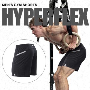 Anthem Athletics Hyperflex 7 Inch Men's Workout Shorts - Zipper Pocket Short for Running, Athletic & Gym Training - Black Onyx G2 - Medium