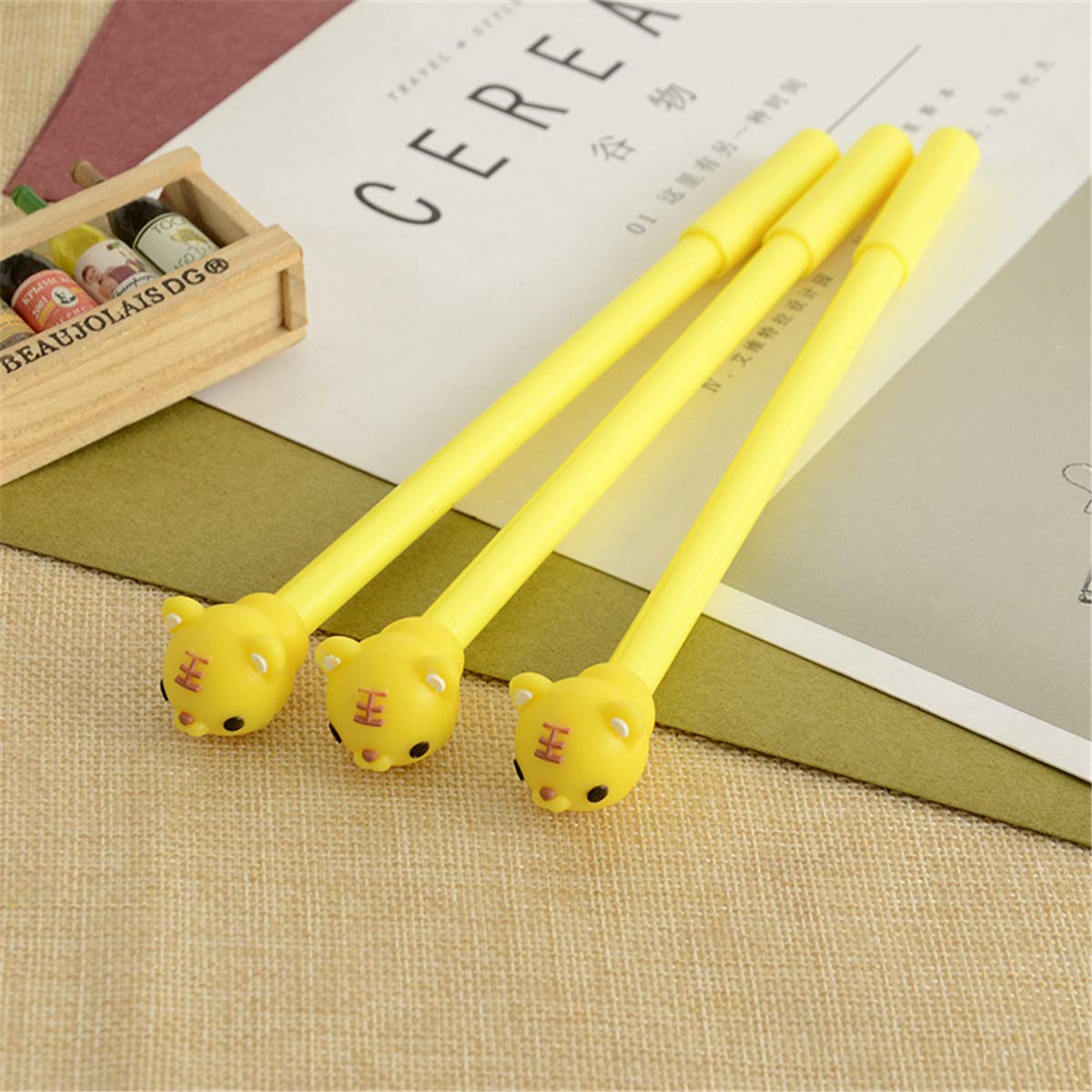 Cartoon Rabbit, Panda, Pig, Tiger Shape Originality Fashion Designed Gel Pens Cartoon ballpoint pen Cute Creative Stationery and Office Supplies (12)