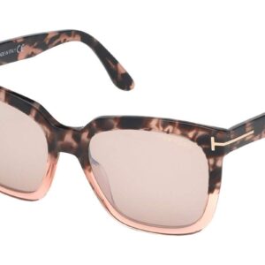 Tom Ford Womens Amarra Tortoise Non-Polarized Rectangle Sunglasses Pink 55mm