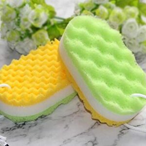 Winture Pack of 3 Exfoliating Foam Sea Sponge Natural Feel Soft Bath Sponge Body Shower Sponges for Women Men (Extra Large Size)