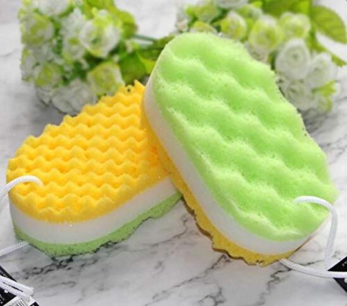 Winture Pack of 3 Exfoliating Foam Sea Sponge Natural Feel Soft Bath Sponge Body Shower Sponges for Women Men (Extra Large Size)