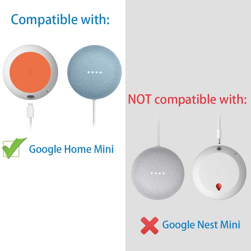 Caremoo Google Home Mini Wall Mount Holder, Space-Saving Design AC Outlet Mount, Perfect Cord Management for Google Home Mini Voice Assistant 1st Gen Only (White,1 Pack)