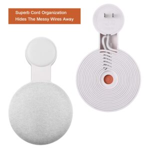 Caremoo Google Home Mini Wall Mount Holder, Space-Saving Design AC Outlet Mount, Perfect Cord Management for Google Home Mini Voice Assistant 1st Gen Only (White,1 Pack)