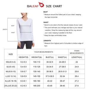 BALEAF Women's Long Sleeve T-Shirt Quick Dry Running Hiking Shirts Workout Active Travel Tops Slim Fit Lightweight Comfy Soft Red Size M