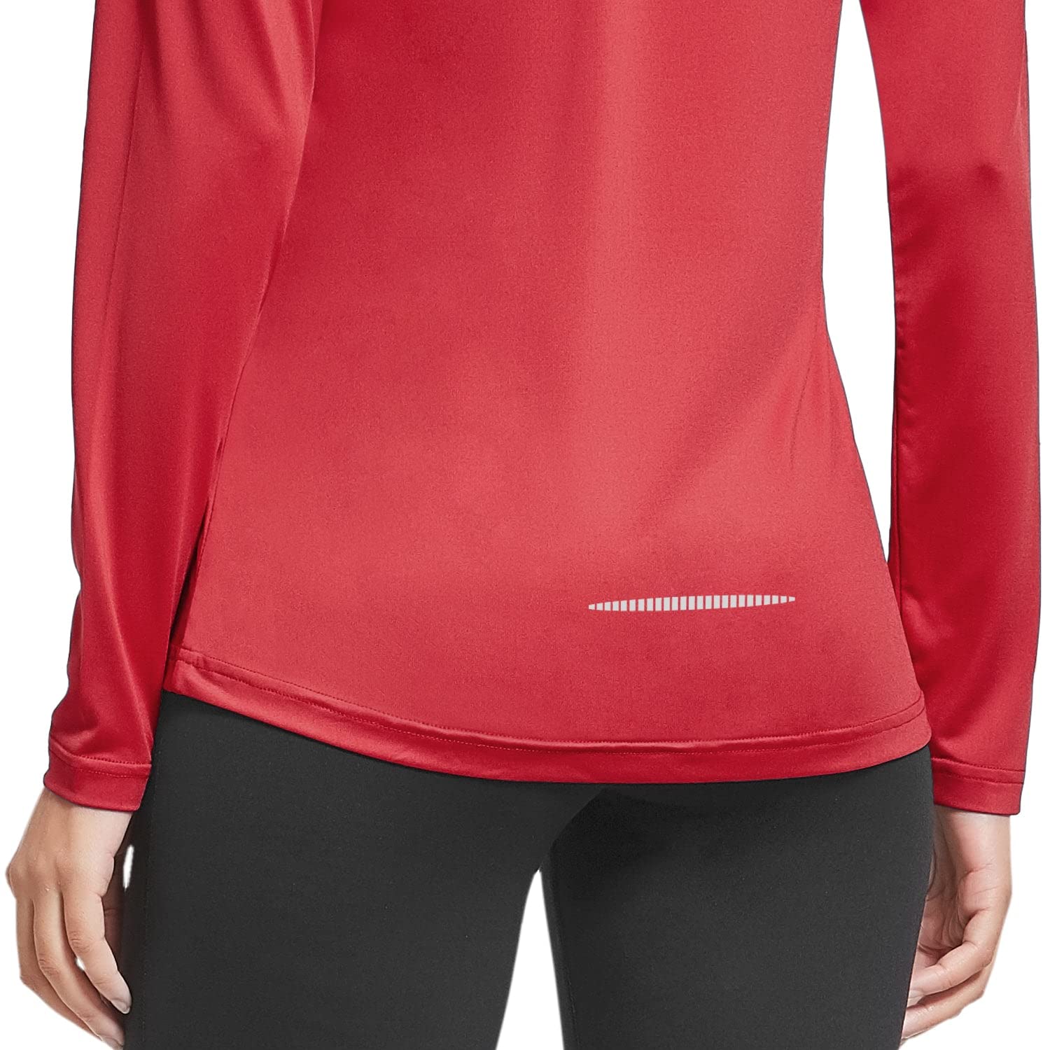 BALEAF Women's Long Sleeve T-Shirt Quick Dry Running Hiking Shirts Workout Active Travel Tops Slim Fit Lightweight Comfy Soft Red Size M