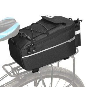 patgoal bike trunk bag bicycle rack rear carrier bag insulated trunk cooler pack cycling bicycle rear rack storage luggage pouch reflective mtb bike pannier shoulder bag