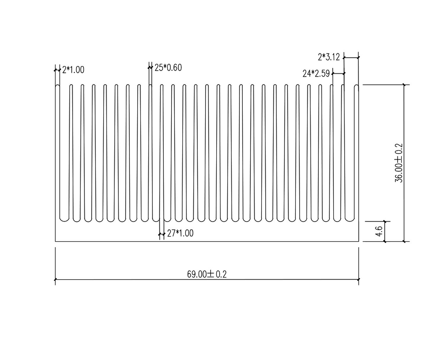 Awxlumv Extra Large Heat Sinks Aluminum 15.75" x2.71" x 1.41" / 400x69x36mm High Power Heatsink Diffusion Cooling Module Cooler 27 Fin Radiator for LED Light Amplifier Transistor Semiconductor PCB