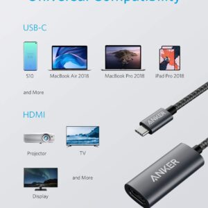 Anker USB C to HDMI Adapter (@60Hz), 310 USB-C (4K HDMI), Aluminum, Portable, for MacBook Pro, Air, iPad pROPixelbook, XPS, Galaxy, and More