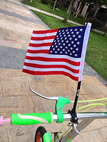 AISHEMI Kids Bike Satin Ribbon Streamer Scooter Cloth Tassel and American/USA Flag for Girls Boys - Easy Attachment to Cycle's Handlebars