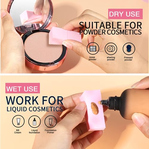 Teenitor 48 Pieces Makeup Sponge Blender For Face Curve Blending, Latex Free Small Wedge Shaped Smooth Apply Beauty Sponge Applicator For Liquid Cream Foundation Halloween Costume Festival Makeup