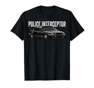 police interceptor crown vic patrol car t-shirt t-shirt
