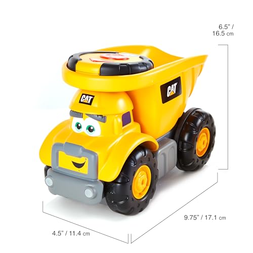 CAT Construction Toys, Junior Crew Lil' Movers Remote Control Truck, RC Car + Dump Truck, Working Headlights, with Child Friendly Controller