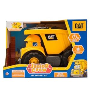 CAT Construction Toys, Junior Crew Lil' Movers Remote Control Truck, RC Car + Dump Truck, Working Headlights, with Child Friendly Controller