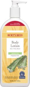 burt's bees body lotion for sensitive skin with aloe & shea butter, 12 oz (package may vary)