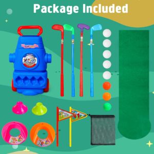 Meland Kids Golf Club Set - Toddler Golf Ball Game Play Set Sports Outdoor Toys Birthday Gifts for Boys Girls 3 4 5 6 Year Old (Blue)