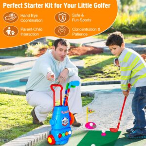 Meland Kids Golf Club Set - Toddler Golf Ball Game Play Set Sports Outdoor Toys Birthday Gifts for Boys Girls 3 4 5 6 Year Old (Blue)