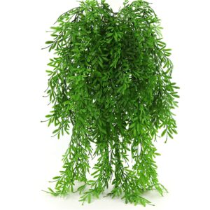 artificial hanging plants fern vine,fake plants ivy leaves,faux ivy ferns hanging plant willow rattan,faux foliage greenery decor for wall home room garden wedding