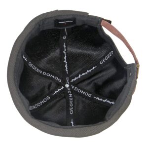 Breathable Docker Beanie Hat Adjustable Leather Buckle Vintage Style Brimless Cuff Watch Cap (21.6-23.6" Head Circumference, DarkGreen)