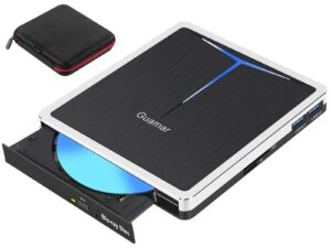 guamar external blu ray drive, usb 3.0 type c blu-ray burner bluray dvd player bd reader writer slim portable blue ray cd/dvd optical disk drives for laptop pc mac macbook computer desktop windows 11