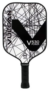 vulcan | v530 pickleball paddle | power performance | polypropylene core - carbon fiber surface | usap approved | black lazer