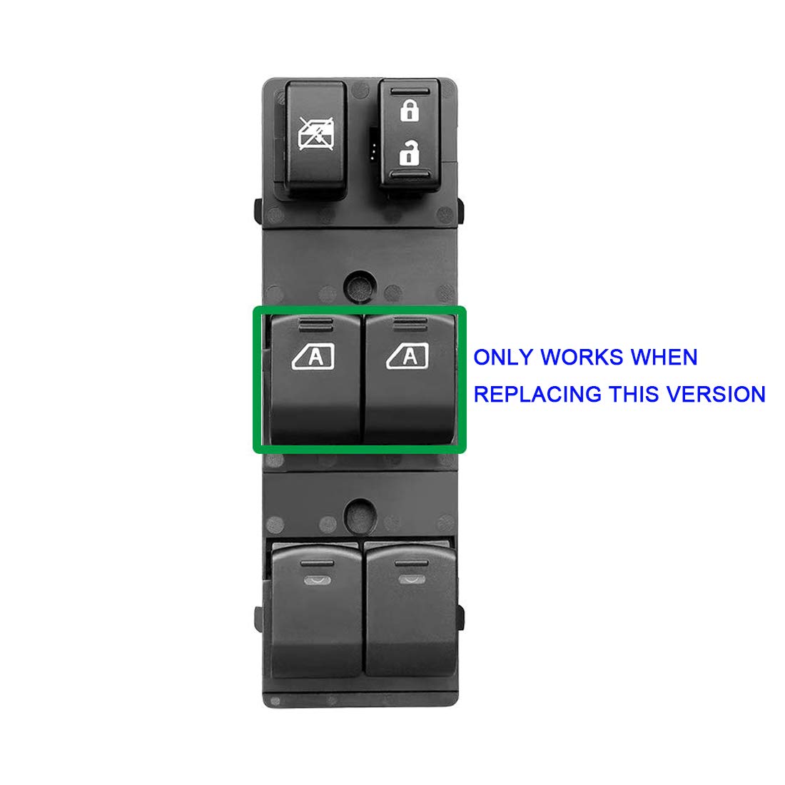 Front Driver Side Power Window Switch Compatible for 2007-2012 Nissan Altima Replace# 25401ZN50B, 25401ZN50C