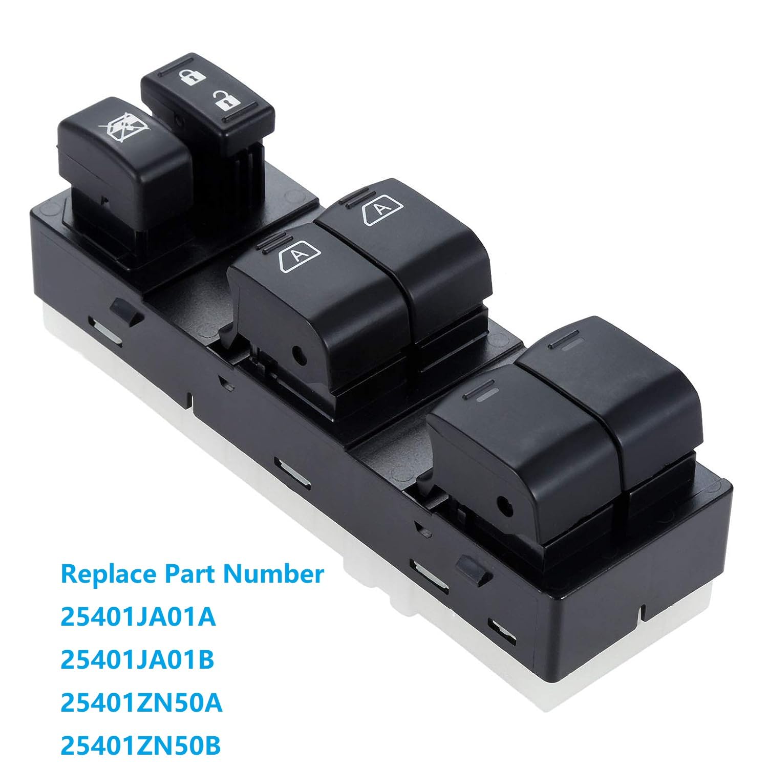 Front Driver Side Power Window Switch Compatible for 2007-2012 Nissan Altima Replace# 25401ZN50B, 25401ZN50C