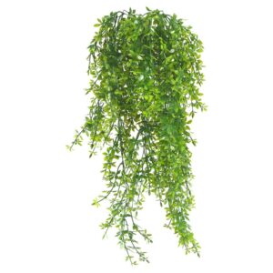 mhmjon 2pcs 32.67 inches artificial hanging plants outdoor uv resistant plastic fake hanging boston fern vines for wall indoor hanging baskets kitchen home garden wedding garland decor