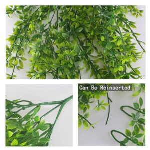 MHMJON 2Pcs 32.67 Inches Artificial Hanging Plants Outdoor UV Resistant Plastic Fake Hanging Boston Fern Vines for Wall Indoor Hanging Baskets Kitchen Home Garden Wedding Garland Decor