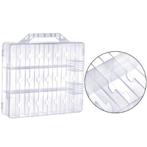 Foraineam 2 Pieces Double Side Universal Clear Nail Polish Organizer Box Nail Tools Holder Case for 48 Bottles with 8 Adjustable Dividers